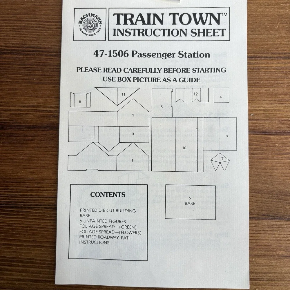 Bachmann Train Town HO Scale Passenger Station Model Kit 47-1506 Complete Box